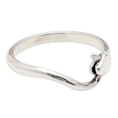 Alternate image for High-Polished Snake-Shaped Sterling Silver Band Ring Snake Mystery