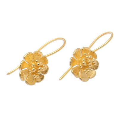 Alternate image for Hand Made Gold-Plated Floral Drop Earrings Verbena Flower