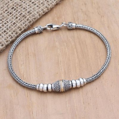 Alternate image for Gold-Accented Sterling Silver Chain Bracelet Happy at Heart