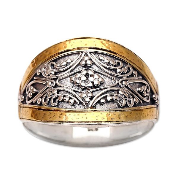 Alternate image for Sterling Silver Statement Ring with 18k Gold Plating Royal Vineyard