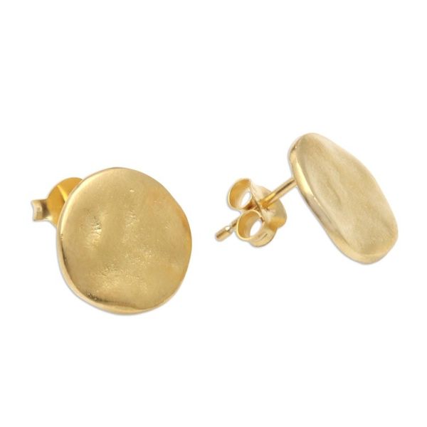 Alternate image for Handcrafted Gold-Plated Stud Earrings Kerupuk