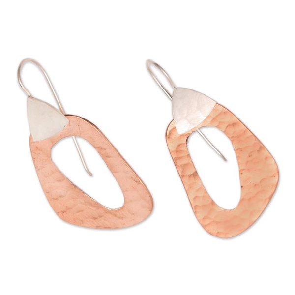 Alternate image for Sterling Silver and Glistening Copper Dangle Earrings Glistening Lakes