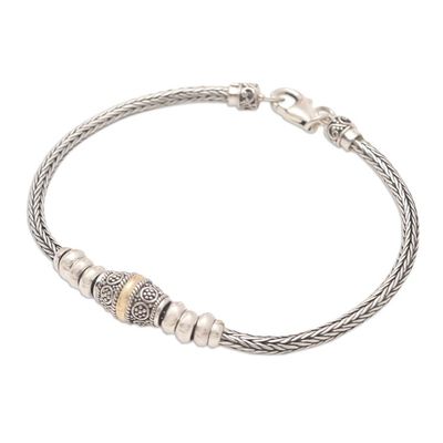 Alternate image for Gold-Accented Sterling Silver Chain Bracelet Happy at Heart