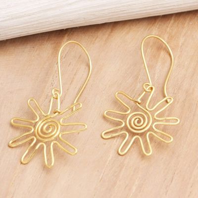 Alternate image for Hand Crafted Gold-Plated Dangle Earrings from Indonesia Sun Gleam