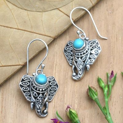 Alternate image for Sterling Silver Ganesha Dangle Earrings Mystic Ganesha