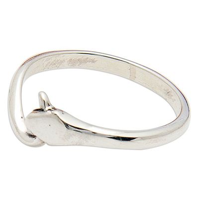 Alternate image for High-Polished Snake-Shaped Sterling Silver Band Ring Snake Mystery