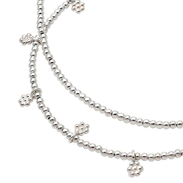 Alternate image for Hand Made Sterling Silver Floral Charm Necklace Silver Flora
