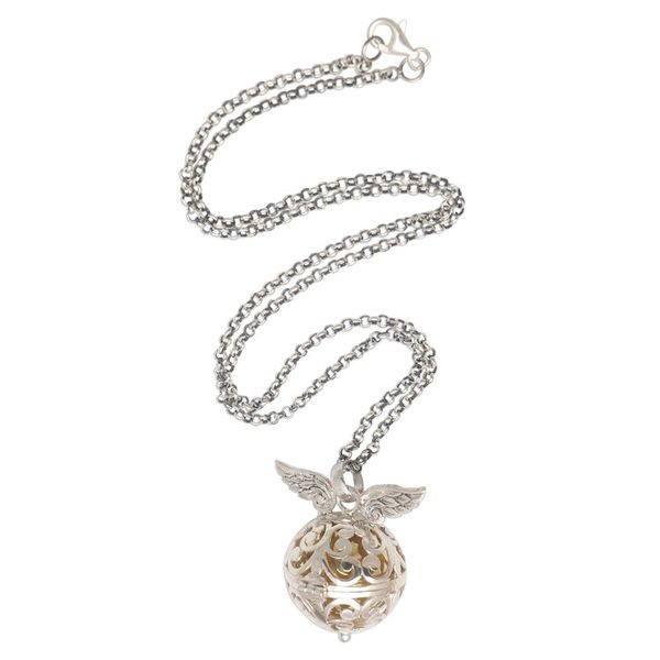 Alternate image for Handmade Angel Wing Sterling Silver Harmony Ball Necklace Wings of an Angel