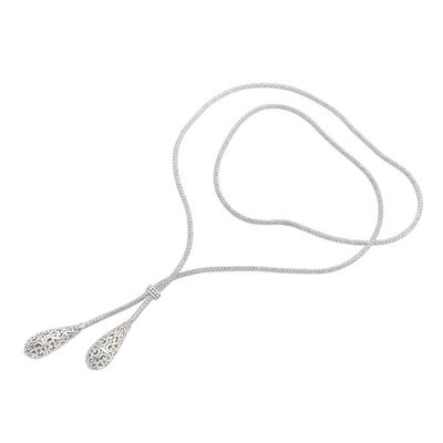 Alternate image for Sterling Silver Lariat Style Necklace from Bali Plain and Fancy