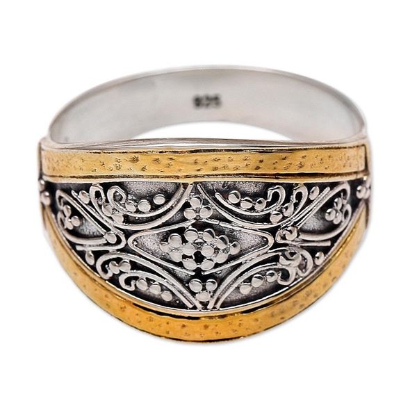 Alternate image for Sterling Silver Statement Ring with 18k Gold Plating Royal Vineyard