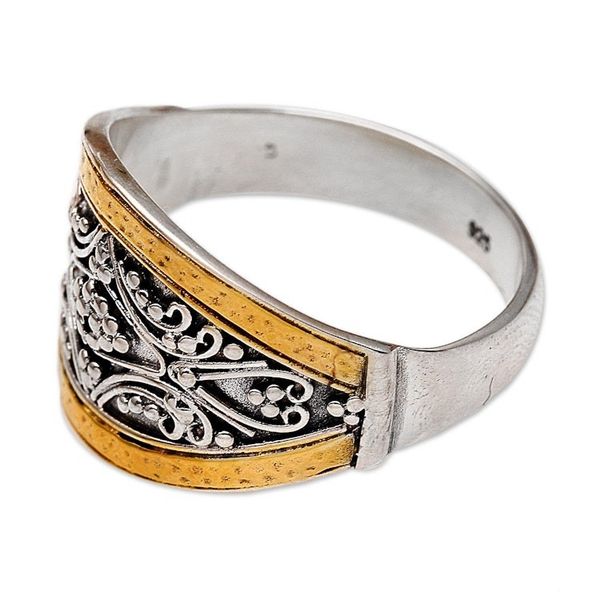 Alternate image for Sterling Silver Statement Ring with 18k Gold Plating Royal Vineyard