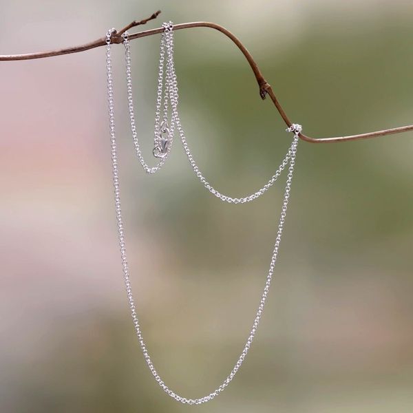 Alternate image for Sterling Silver Chain Necklace Chain of Celebration
