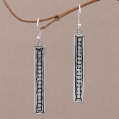 Alternate image for Handmade Long Sterling Silver Dangle Earrings from Bali Bold Hello