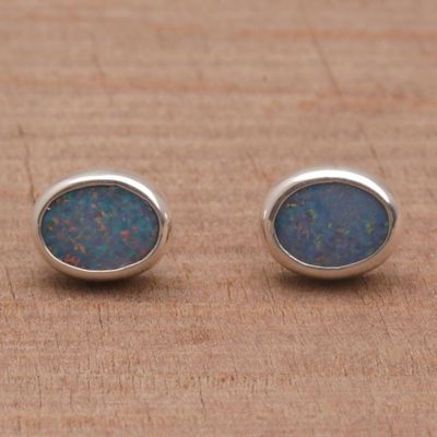 Alternate image for Handcrafted Opal Button Earrings Sweet Duchess