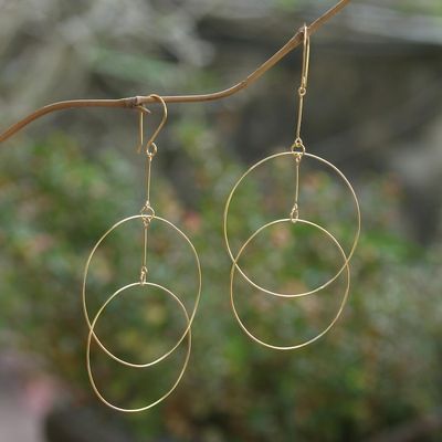 Alternate image for Handcrafted Gold-Plated Dangle Earrings Layer Cake