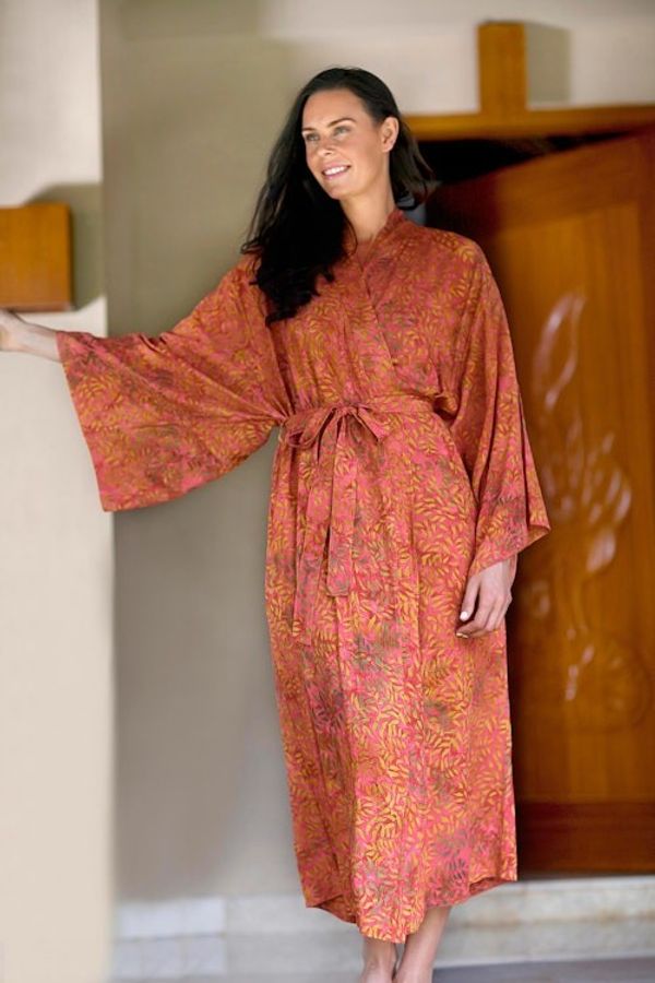 Alternate image for Batik robe Autumn Joy