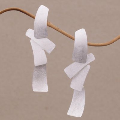 Alternate image for Sterling Silver Modern Drop Earrings from Bali Contemporary Spirit