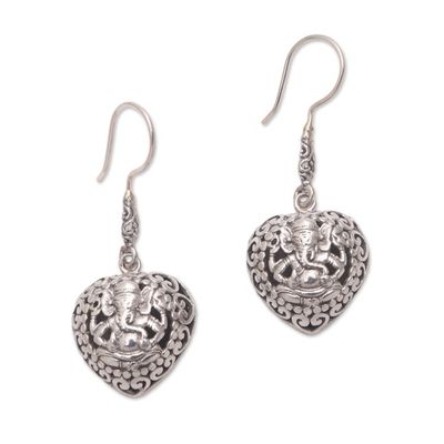 Alternate image for Sterling Silver Ganesha Dangle Earrings from Bali Ganeshas Authority
