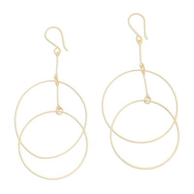 Alternate image for Handcrafted Gold-Plated Dangle Earrings Layer Cake