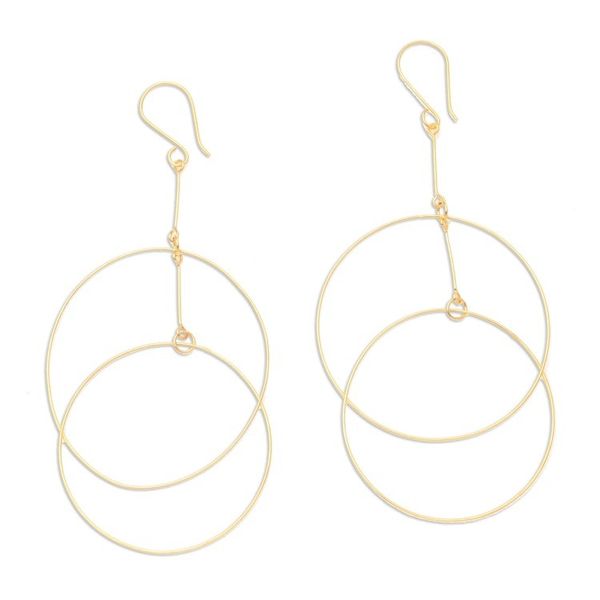 Alternate image for Handcrafted Gold-Plated Dangle Earrings Layer Cake