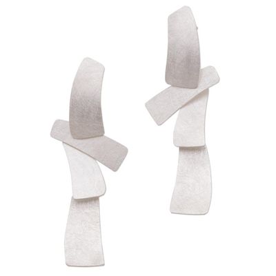 Alternate image for Sterling Silver Modern Drop Earrings from Bali Contemporary Spirit