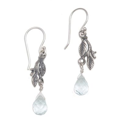 Alternate image for Handmade Sterling Silver Dangle Earrings  Blue Rainforest