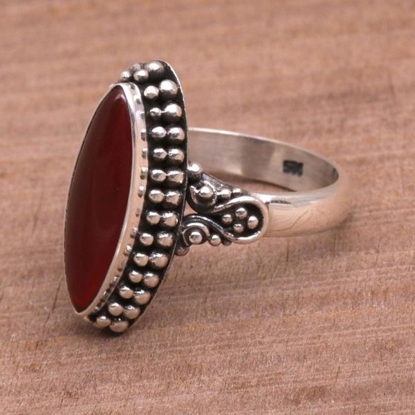 Alternate image for Sterling Silver and Carnelian Ring Fire and Courage