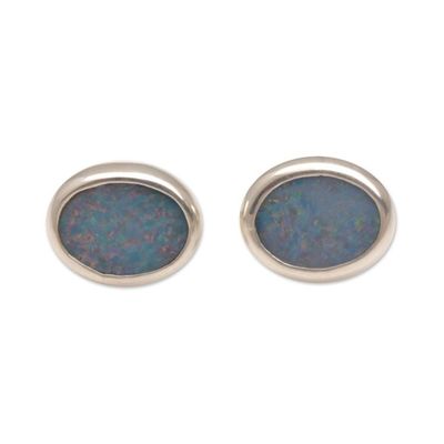 Alternate image for Handcrafted Opal Button Earrings Sweet Duchess