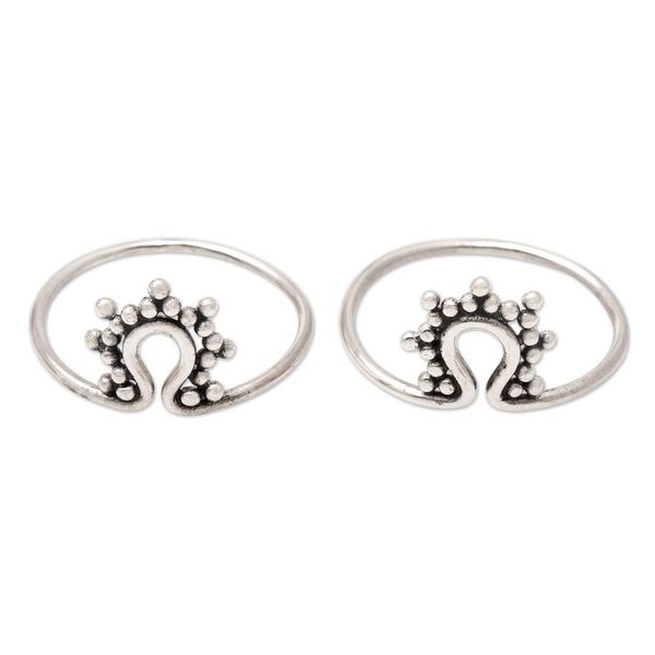 Alternate image for Artisan Crafted Sterling Silver Stacking Rings Pair Ancient Shrine