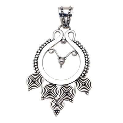 Alternate image for Handcrafted Womens Modern Sterling Silver Pendant Rice Goddess