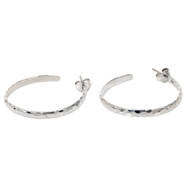 Alternate image for Hand Crafted Sterling Silver Half Hoop Earrings from Bali Mosaic in Sterling