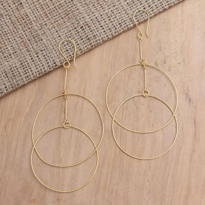 Alternate image for Handcrafted Gold-Plated Dangle Earrings Layer Cake