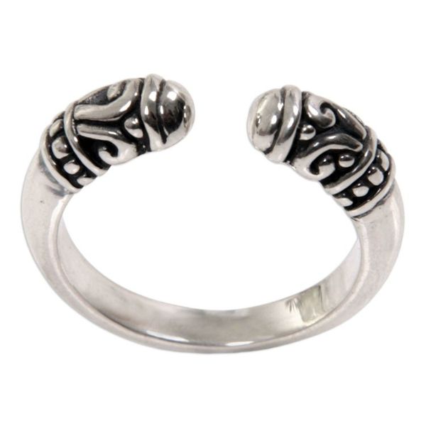 Alternate image for Hand Made Sterling Silver Wrap Ring from Indonesia Twin Buds