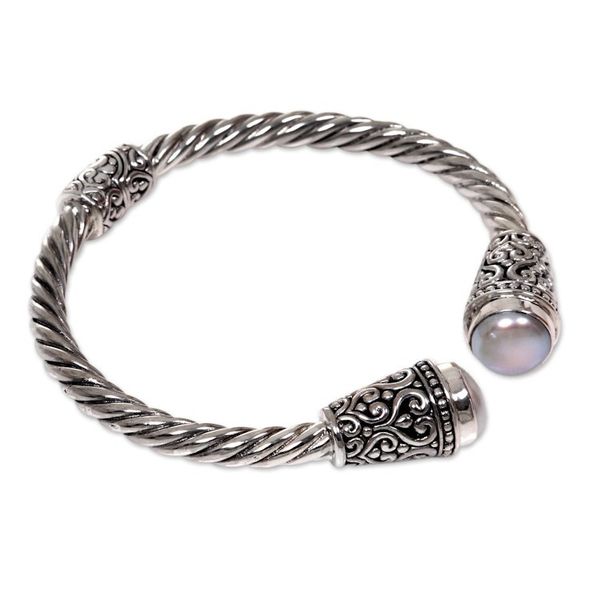 Alternate image for Hand Crafted Cultured Freshwater Pearl Cuff Bracelet Precious Dewdrops