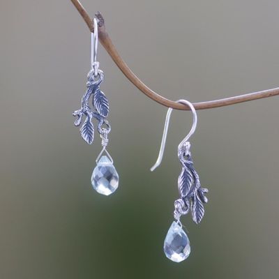 Alternate image for Handmade Sterling Silver Dangle Earrings  Blue Rainforest