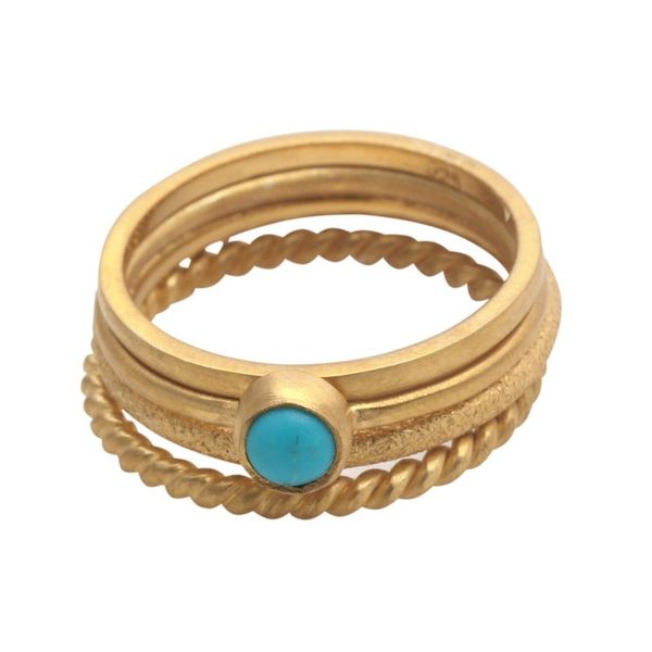 Alternate image for 14k Gold Plated Stacking Rings set of 4 Align