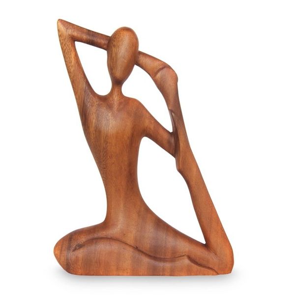 Alternate image for Wood Sculpture from Indonesia Yoga Stretch