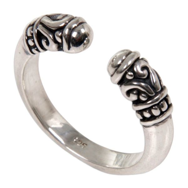Alternate image for Hand Made Sterling Silver Wrap Ring from Indonesia Twin Buds