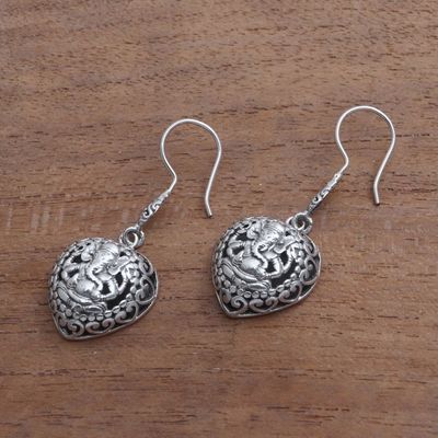 Alternate image for Sterling Silver Ganesha Dangle Earrings from Bali Ganeshas Authority