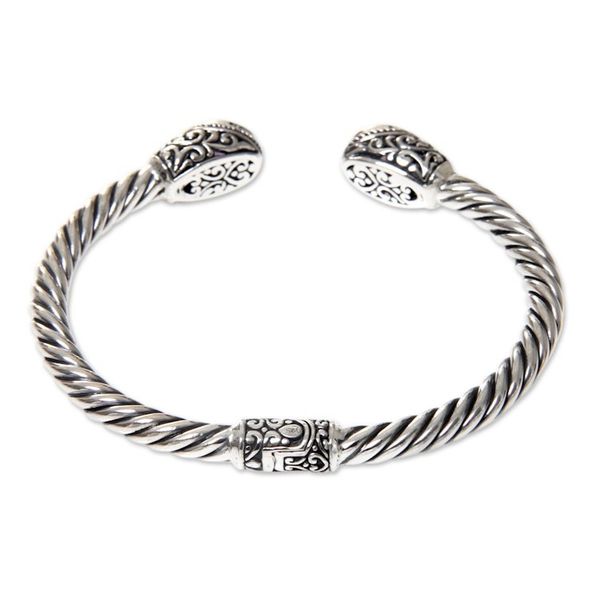 Alternate image for Bali Jewelry Sterling Silver Cuff Bracelet with Amethyst Bali Splendor