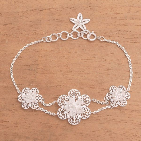 Alternate image for Floral Sterling Silver Filigree Pendant Bracelet from Java Floral Story