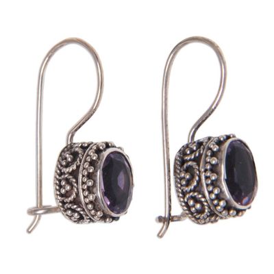 Alternate image for Sterling Silver Amethyst Drop Earrings Purple Spell