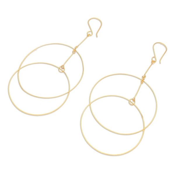 Alternate image for Handcrafted Gold-Plated Dangle Earrings Layer Cake