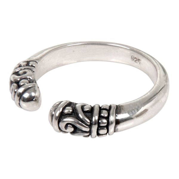 Alternate image for Hand Made Sterling Silver Wrap Ring from Indonesia Twin Buds