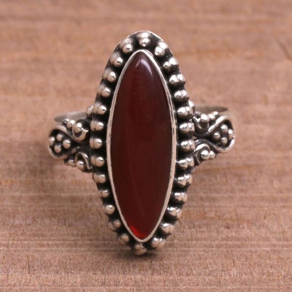 Alternate image for Sterling Silver and Carnelian Ring Fire and Courage