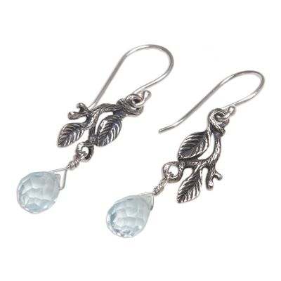 Alternate image for Handmade Sterling Silver Dangle Earrings  Blue Rainforest