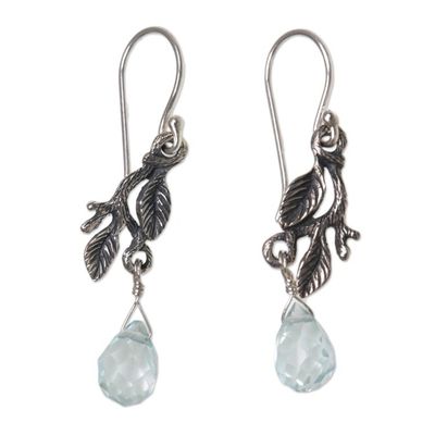 Alternate image for Handmade Sterling Silver Dangle Earrings  Blue Rainforest