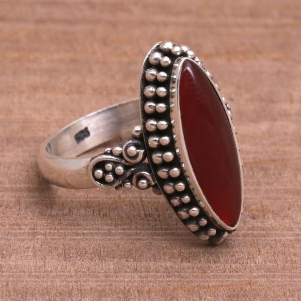 Alternate image for Sterling Silver and Carnelian Ring Fire and Courage