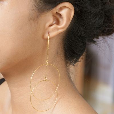 Alternate image for Handcrafted Gold-Plated Dangle Earrings Layer Cake