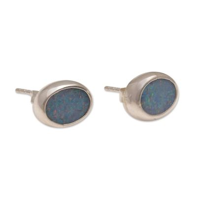 Alternate image for Handcrafted Opal Button Earrings Sweet Duchess